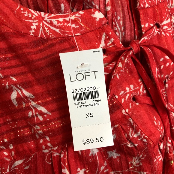 Ann Taylor Loft Beach Orange Floral Coverup XS NWT - Picture 7 of 7